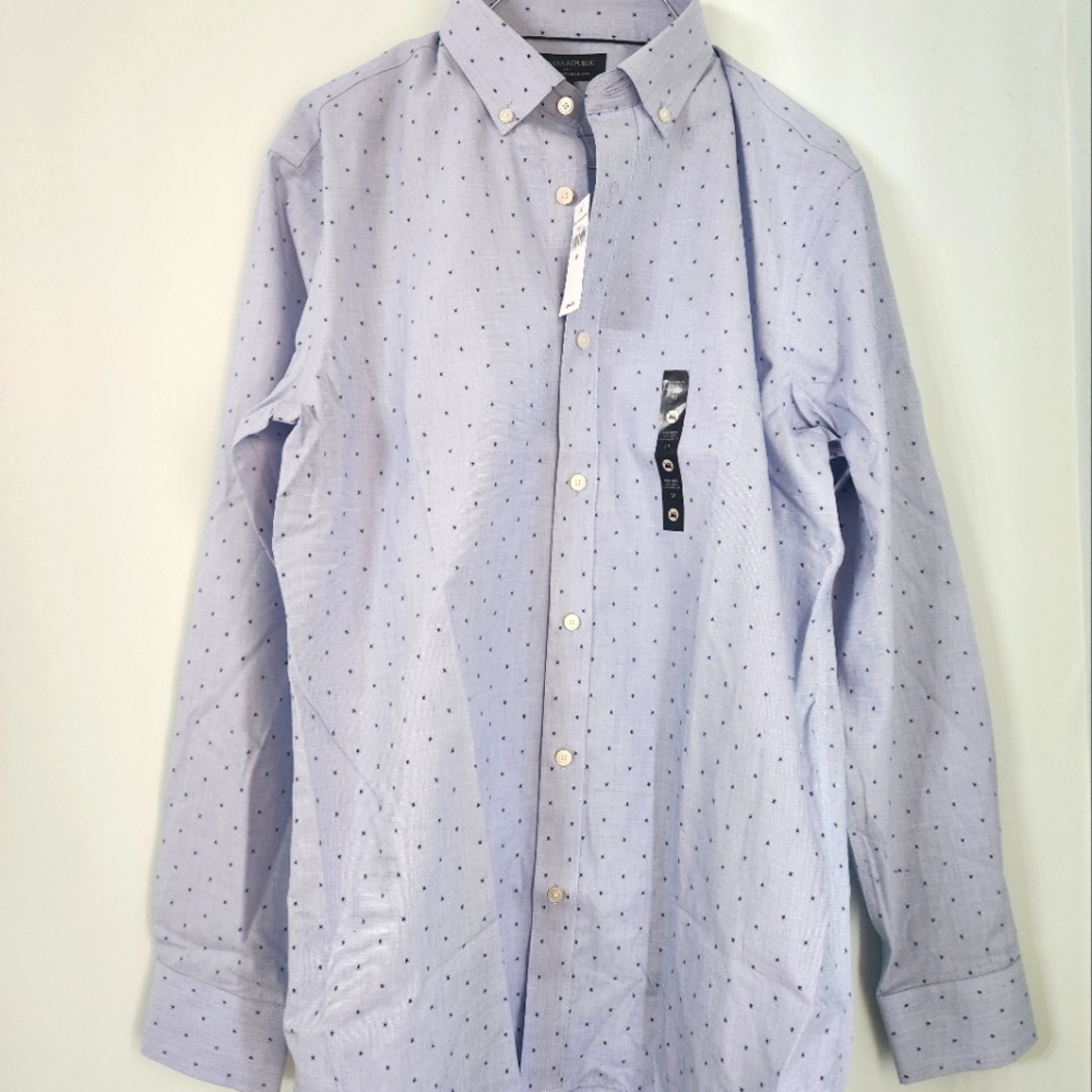 Banana Republic Men's Long Sleeve Button-up Shirt Blue NWT Standard Fit Non-iron